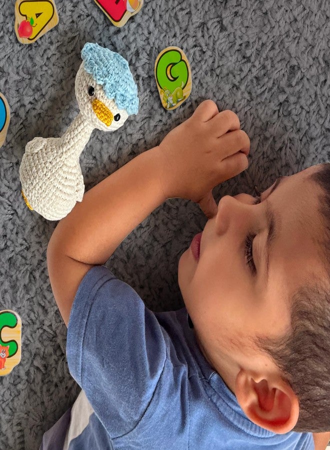 Kind Strings Handmade Crochet Duck Soft Toy - Plush Stuffed Animal for Babies & Kids - Montessori Gift for Baby Girl or Boy - Safe, Cute & Adorable Nursery Decor - Set of - 2 (Blue) - Image 2